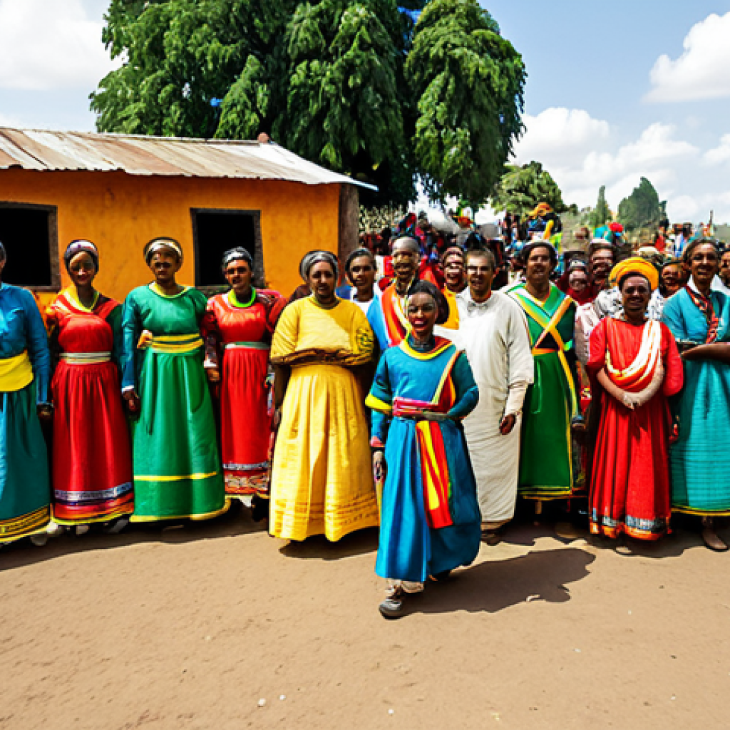 에티오피아의 독립기념일 행사 - Unity and Diversity**

"A vibrant celebration of Ethiopian Independence Day, featuring a diverse gro...