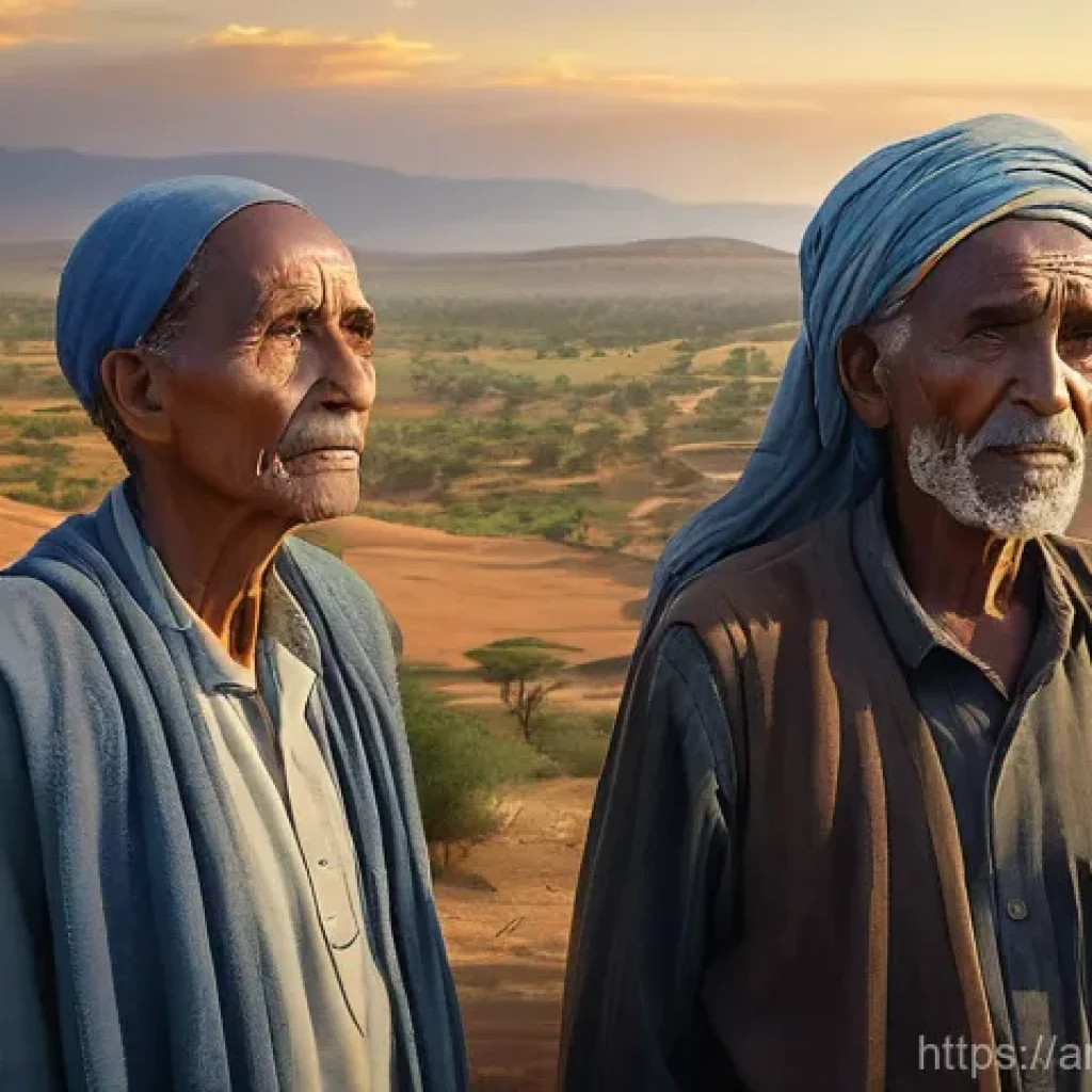 에티오피아와 에리트레아의 분쟁 - **Prompt 1: Divided by Lines, United by Hope**
    A poignant, realistic digital painting depicting ...