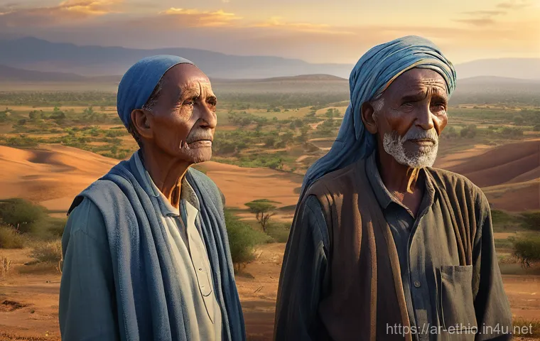 에티오피아와 에리트레아의 분쟁 - **Prompt 1: Divided by Lines, United by Hope**
    A poignant, realistic digital painting depicting ...