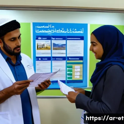 Home 33 에티오피아 방문 시 필수 예방 접종 - A detailed scene of a Middle Eastern traveler consulting with a professional travel health specialis...